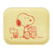 yellow school lunch tray with snoopy and woodstock sharing a snack
