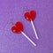 red heart lollipop dangle earrings