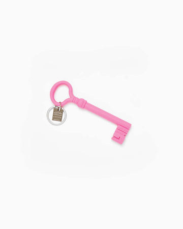 pink oversized key shape keychain