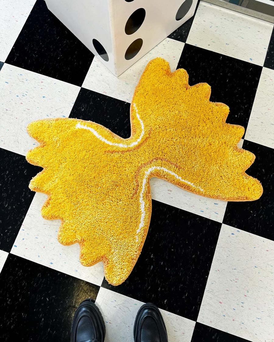 farfalle pasta shaped rug