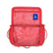 opened red mini travel bag