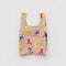 pink baby baggu with all over teddy bear print