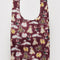 maroon big baggu with various dog print
