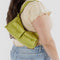 model wearing small lemongrass cargo baguette bag