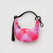 pink starry plaid crescent bag charm