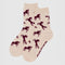 cream crew socks with brown horse silhouette print