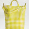 chartreuse and white pixel gingham duck bag