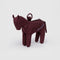 mahogany horse bag charm with lavender baggu on the back