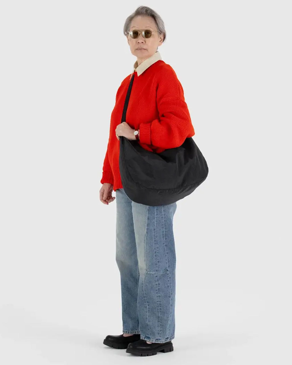 Large Nylon Crescent Bag w/ Key Leash - Black – ban.do
