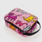 pink keith haring lunch box with colorful dog and cat print
