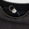 Medium Denim Crescent Bag w/ Key Leash - Washed Black Denim