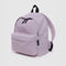 dusty pink medium nylon backpack with black trim
