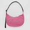light pink medium nylon crescent bag