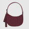 mahogany medium crescent bag with with matching trim