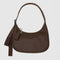 brown leather medium crescent bag