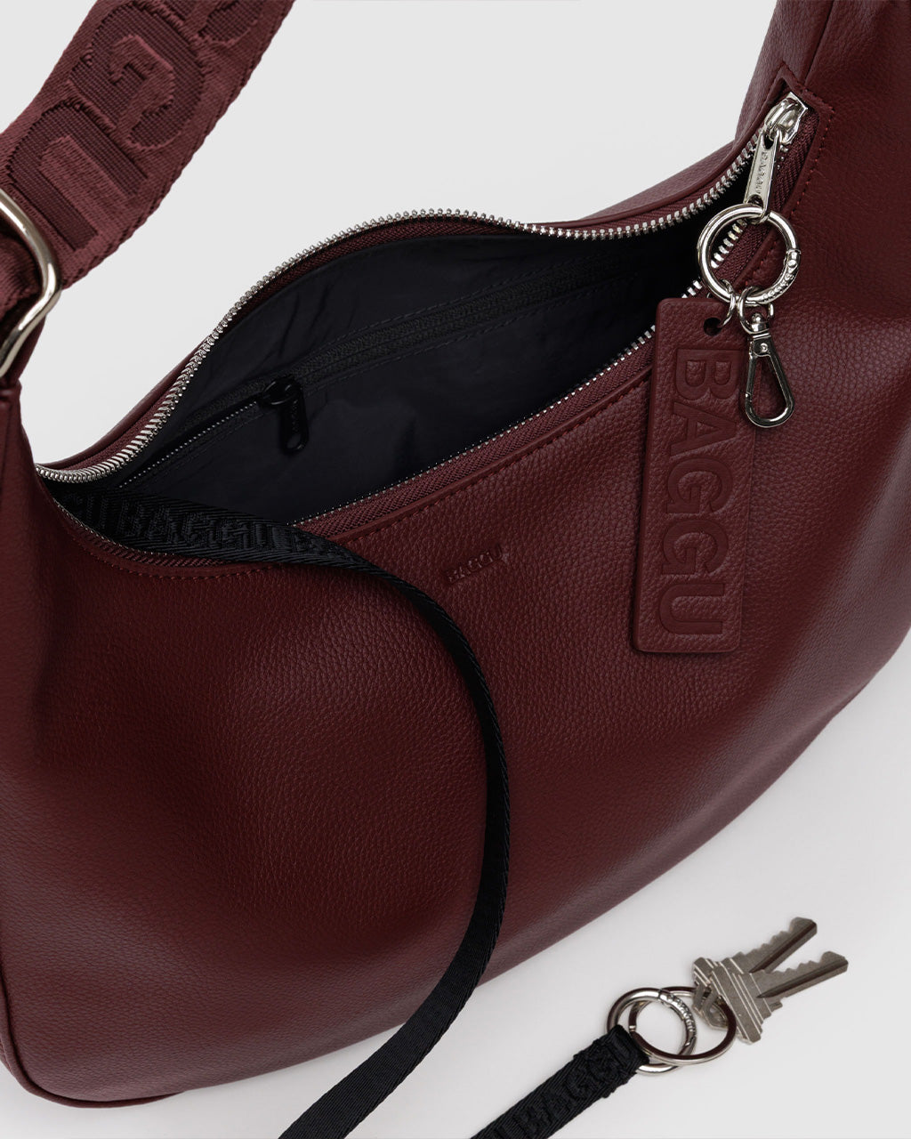Medium Recycled Leather Crescent Bag - Mahogany – ban.do