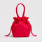 red drawstring bag with handle