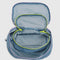 interior of set of two digital denim packing cubes with neon zippers