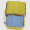 set of 2 lime green and royal blue colorblock mesh packing cubes