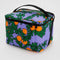 periwinkle puffy cooler with orange tree print