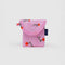 light pink with red painted wildflowers earbud case