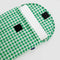 green and white gingham 13 in. puffy laptop sleeve with laptop inside