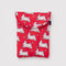 red 8 in. puffy tablet sleeve with bunny print