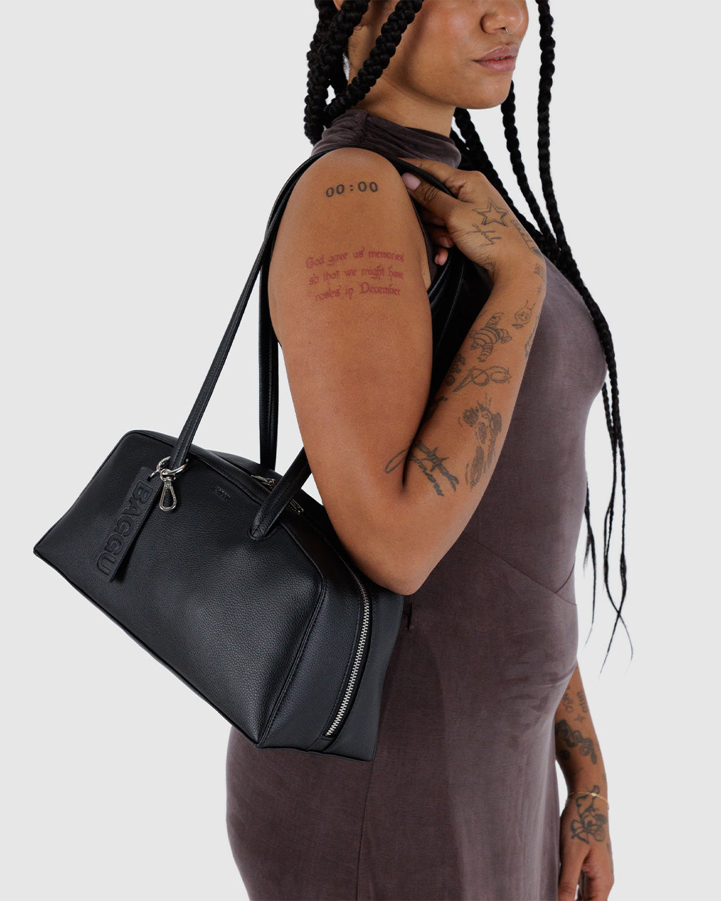 Recycled Leather Bowler Bag - Black – ban.do