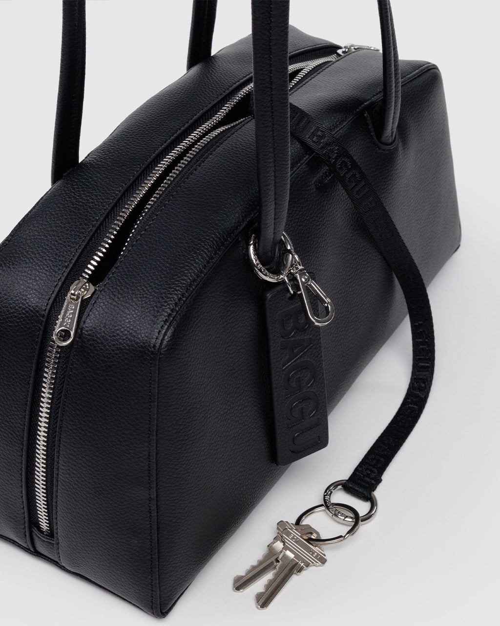 Recycled Leather Bowler Bag - Black – ban.do