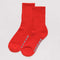 candy red ribbed socks