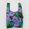 maroon standard baggu with purple poppy print