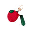 apple zipped bag charm with clip