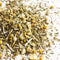 up close of loose leaf chamomile mint tea
