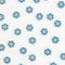 scattered set of 12 5/8" blue flower buttons