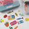 pink and blue sardines ton with sardines themed washi stickers