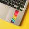 colorful wavy sensory sticker strips on laptop