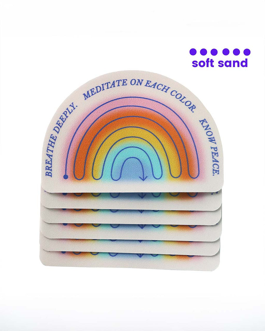 soft sand touch on rainbow sensory stickers