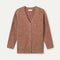 brown fuzzy textured oversized cardigan