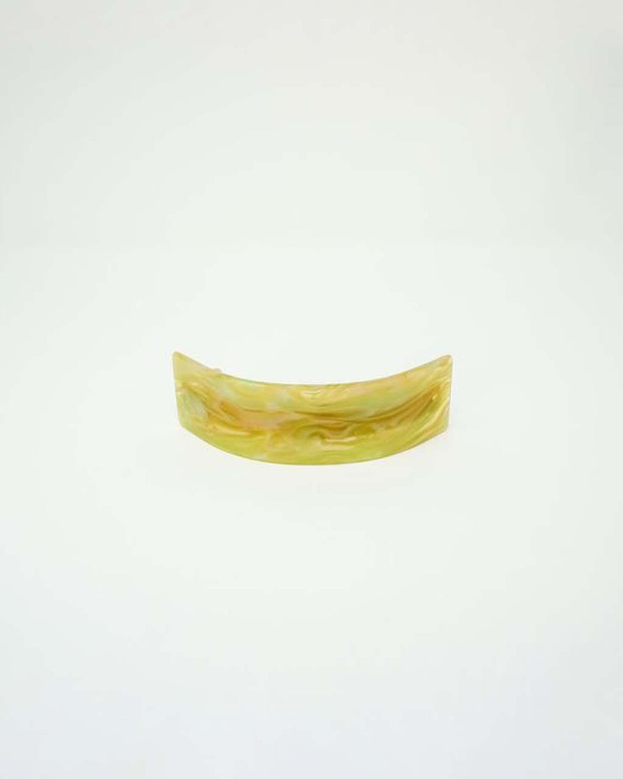 yellow swirl acrylic pony clip
