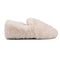 cream fuzzy slip-on slippers
