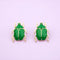 green and gold beetle stud earrings