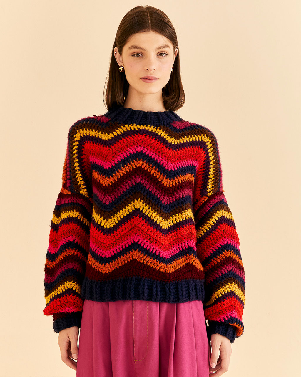 Breeze Along Striped Sweater, Groovy's, Lightweight Sweater, Colorful