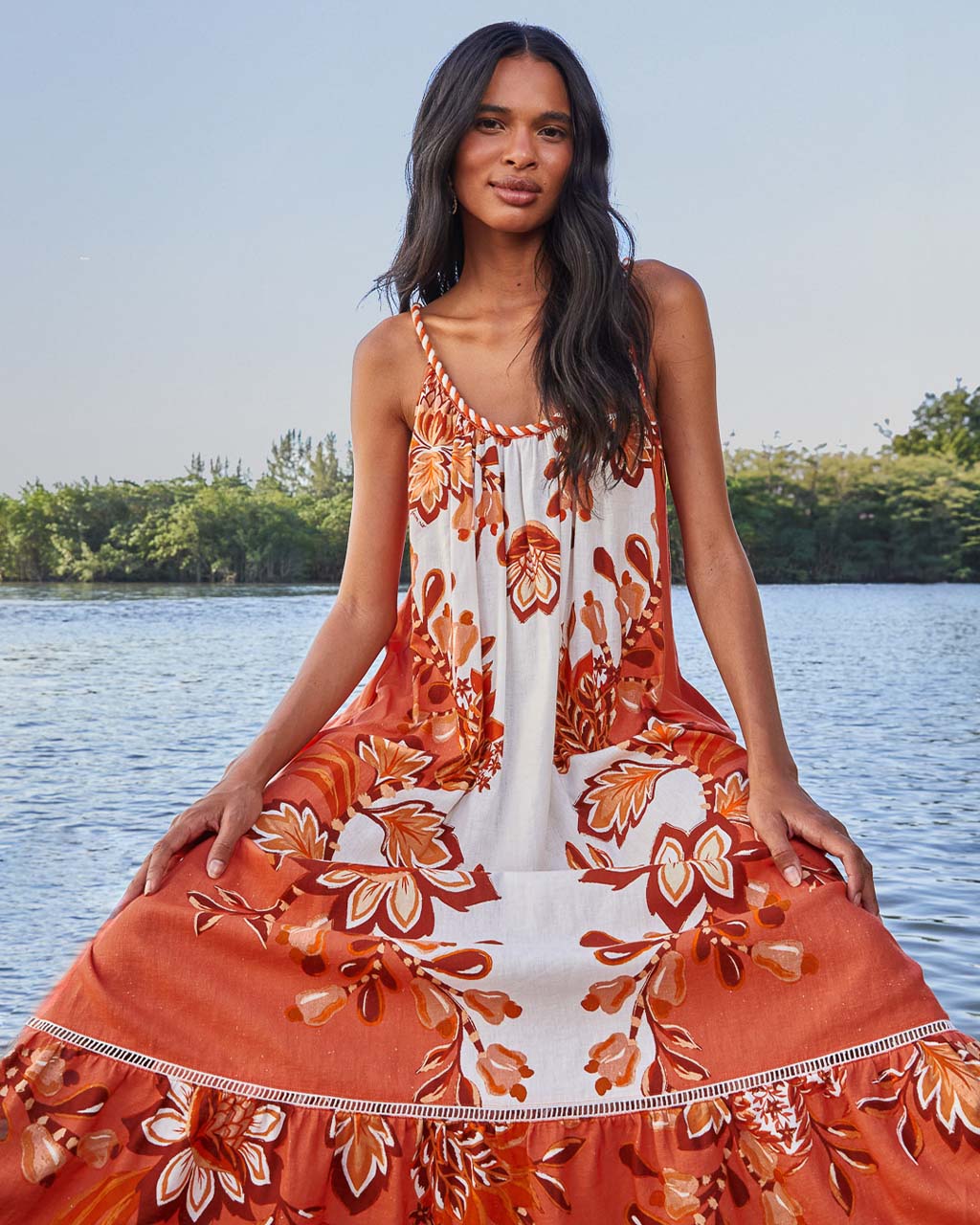 Farm Rio Women's Aura Cream Maxi Dress | XL Farm Rio Women's Aura Cream Maxi Dress | XL