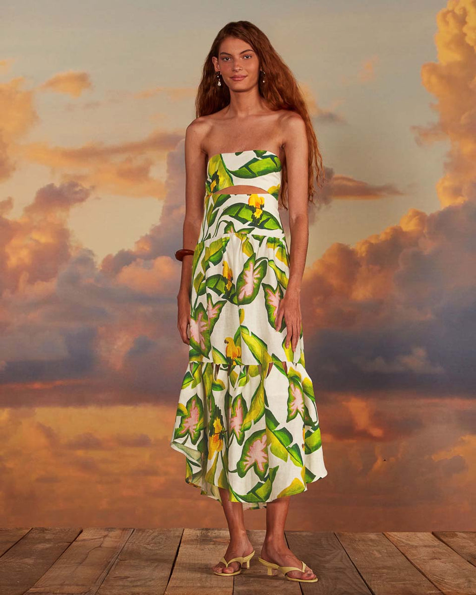 FARM Rio Strapless Dress - Summer Foliage FARM Rio Strapless Dress - Summer Foliage