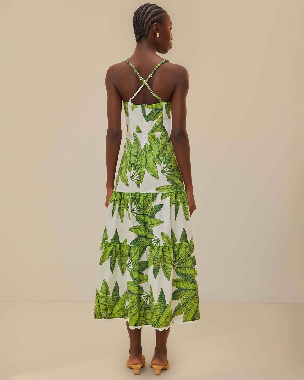Off-White Palm Fan Midi Dress  ban.do