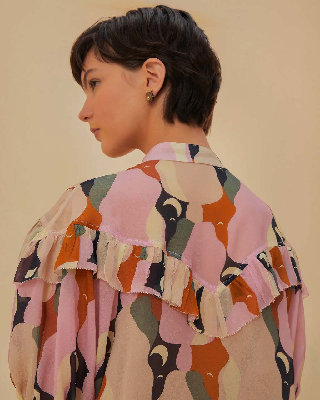ザレッドスレッド S strap balloon blouse ブラウス Ruffled Satin Shirt – Ashley Stewart
