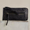back view of black leather wallet