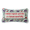 floral rectangular throw pillow with 'i never repeat gossip, so listen carefully' across the front