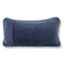 dark blue back of 'my favorite thing to make for dinner is reservations' pillow