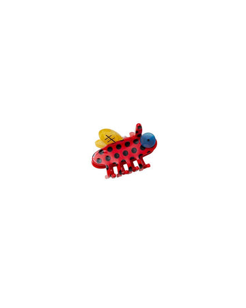 red and black dot bug hair claw